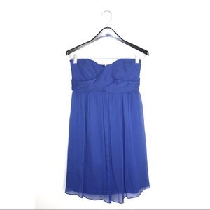 J Crew Blue Chiffon Dress, Strapless